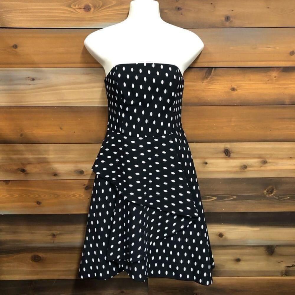 KEEPSAKE Soul Fire Mini Dress Size Small polka dot, black and white, strapless - Picture 5 of 15